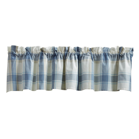 AVIARY Unlined Window Valance Blue Tan and White by Park Designs