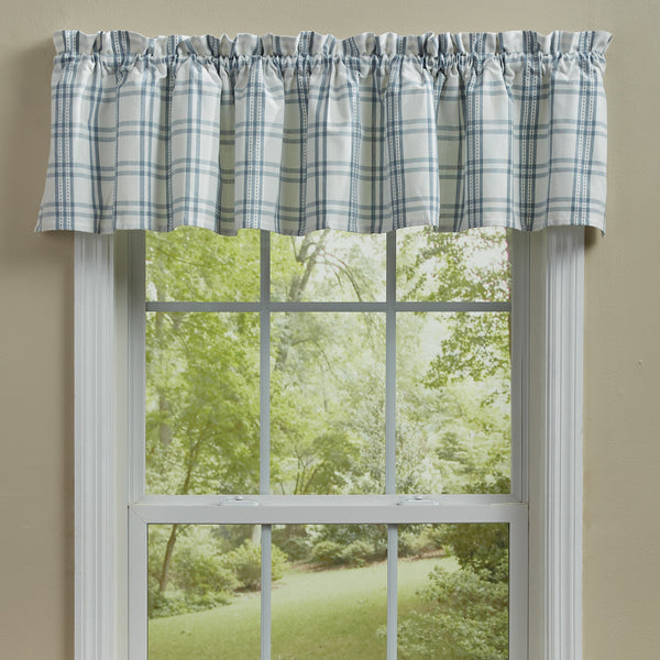 French Farmhouse Unlined Window Valance Blue and White by Park Designs
