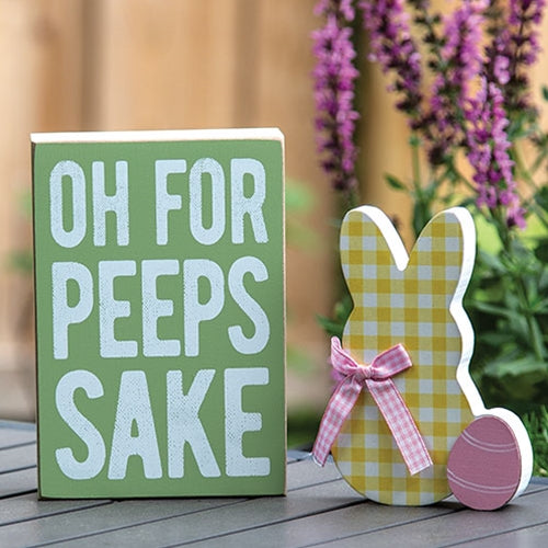 For Peeps Sake Box Sign & Chunky Bunny Sitter 2 pc.