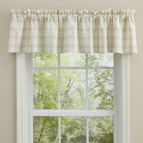 Park Designs COCOA BUTTER Unlined Window Valance Ivory, Butter Yellow, Soft Tan