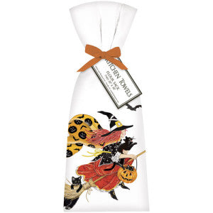 Mary Lake Thompson Flying Witch Halloween Set of 2 Flour Dish Towels