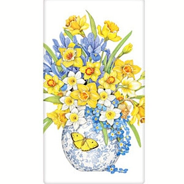 Mary Lake-Thompson Daffodil Vase Spring Flowers Flour Sack Kitchen Towel