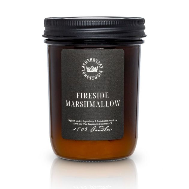 1803 Candles Fireside Marshmallow Amber Collection Soy 14 oz Candle Jar