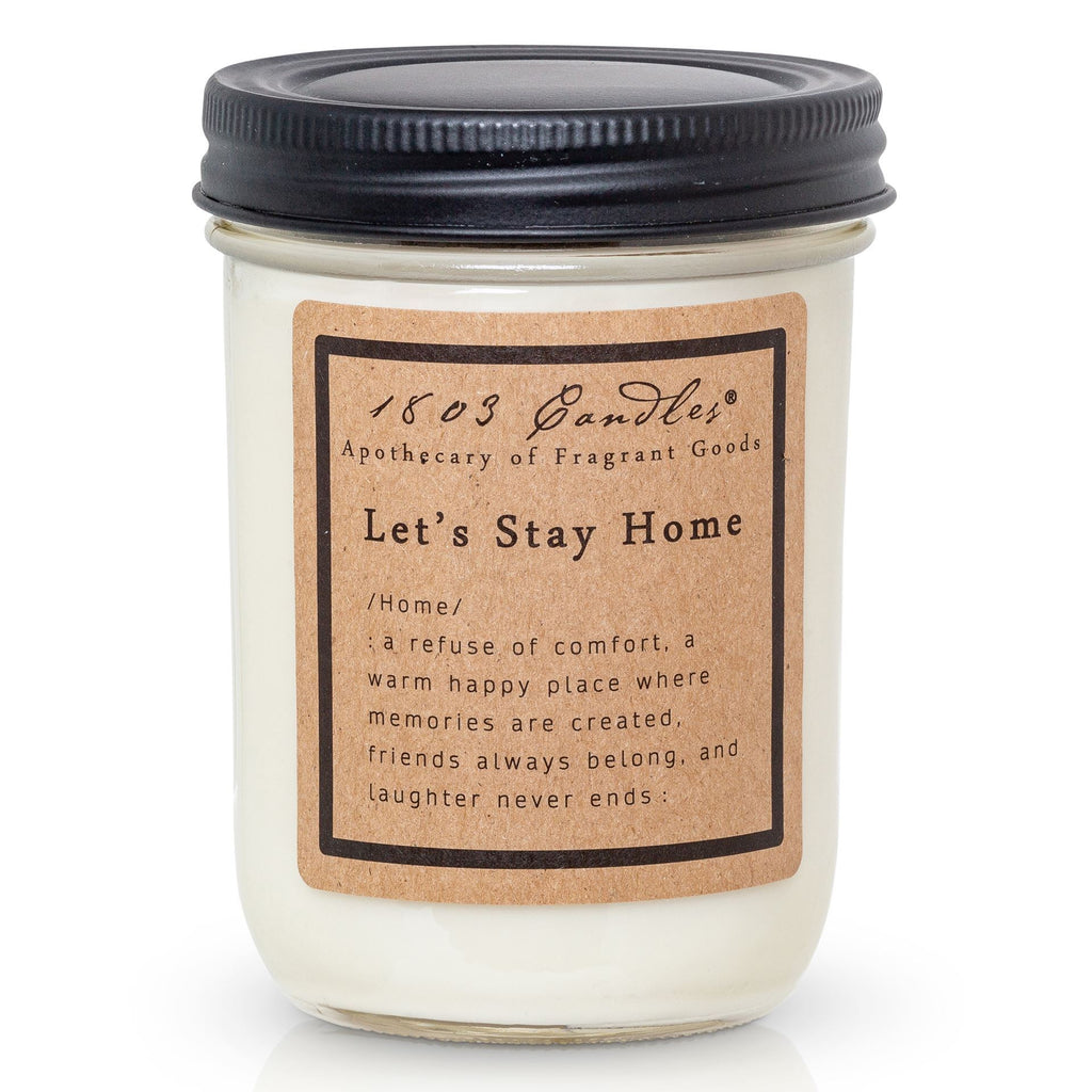 1803 Candle Let's Stay Home 14 oz Soy Candle jar