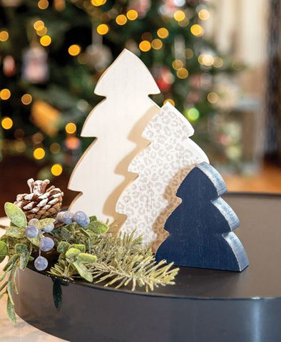 Cool Print Chunky Christmas Trees, 3/Set