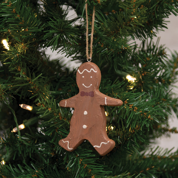 Wooden Gingerbread Man Cookie Ornament With Hanger