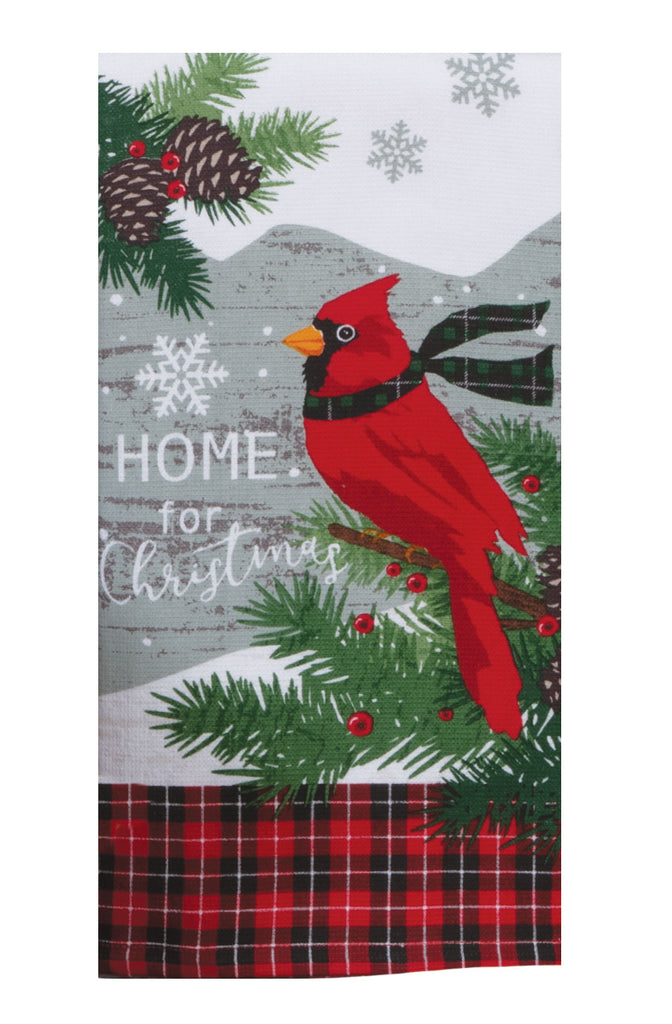 Woodsy Christmas Cardinal Dual Purpose Terry Towel