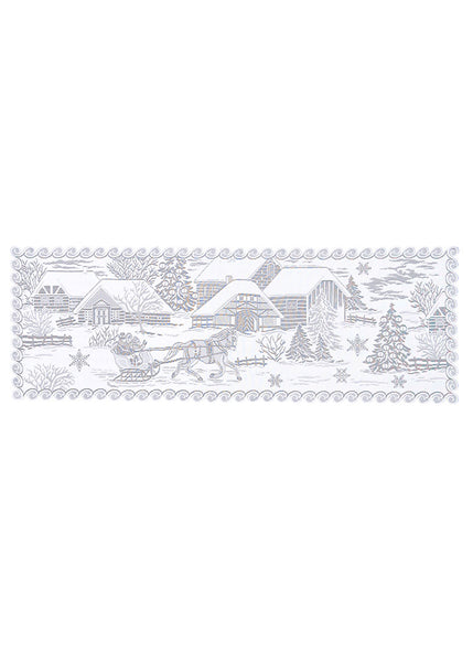 Heritage Lace Sleigh Ride White Table Runner 14" X 40"